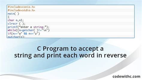 print string in reverse in c.